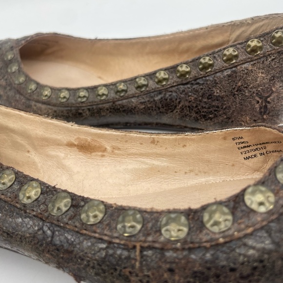 Frye Emma Hammered Stud Flats Sz 8.5 - Picture 12 of 13